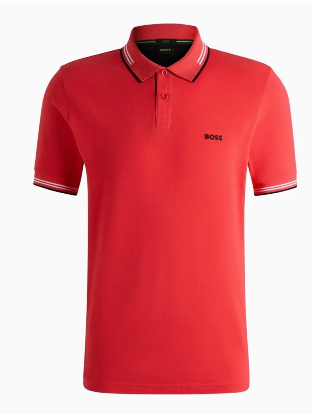 Boss Red Polo with Contrast Trim